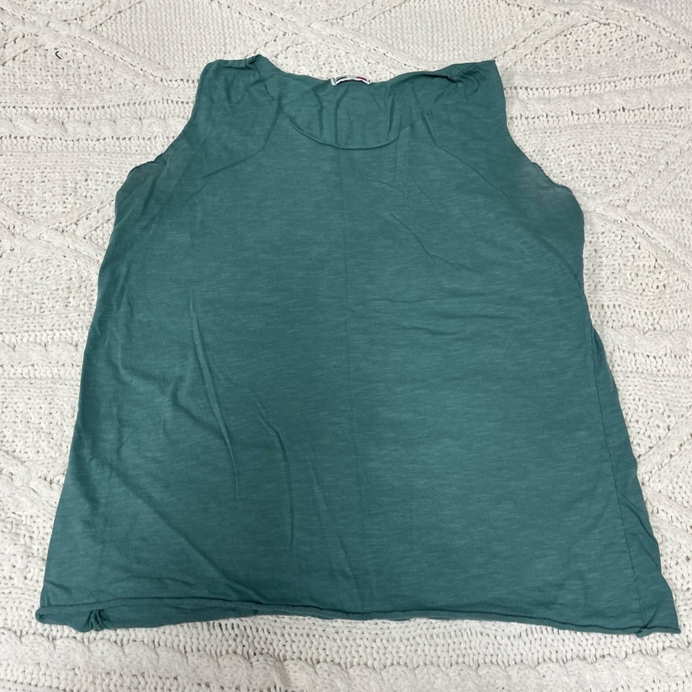 Teal Sleeveless Raw Edge Top-One Size